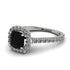 Cushion Black Diamond Halo Engagement Ring - Jade No. 9 image 1