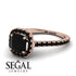 Cushion Black Diamond Halo Engagement Ring - Jade No. 38 image 10