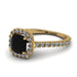 Cushion Black Diamond Halo Engagement Ring - Jade No. 7 image 1