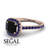 Cushion Black Diamond Halo Engagement Ring - Jade No. 68 image 10