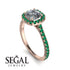 Cushion Diamond Halo Engagement Ring - Jade No. 17 image 2
