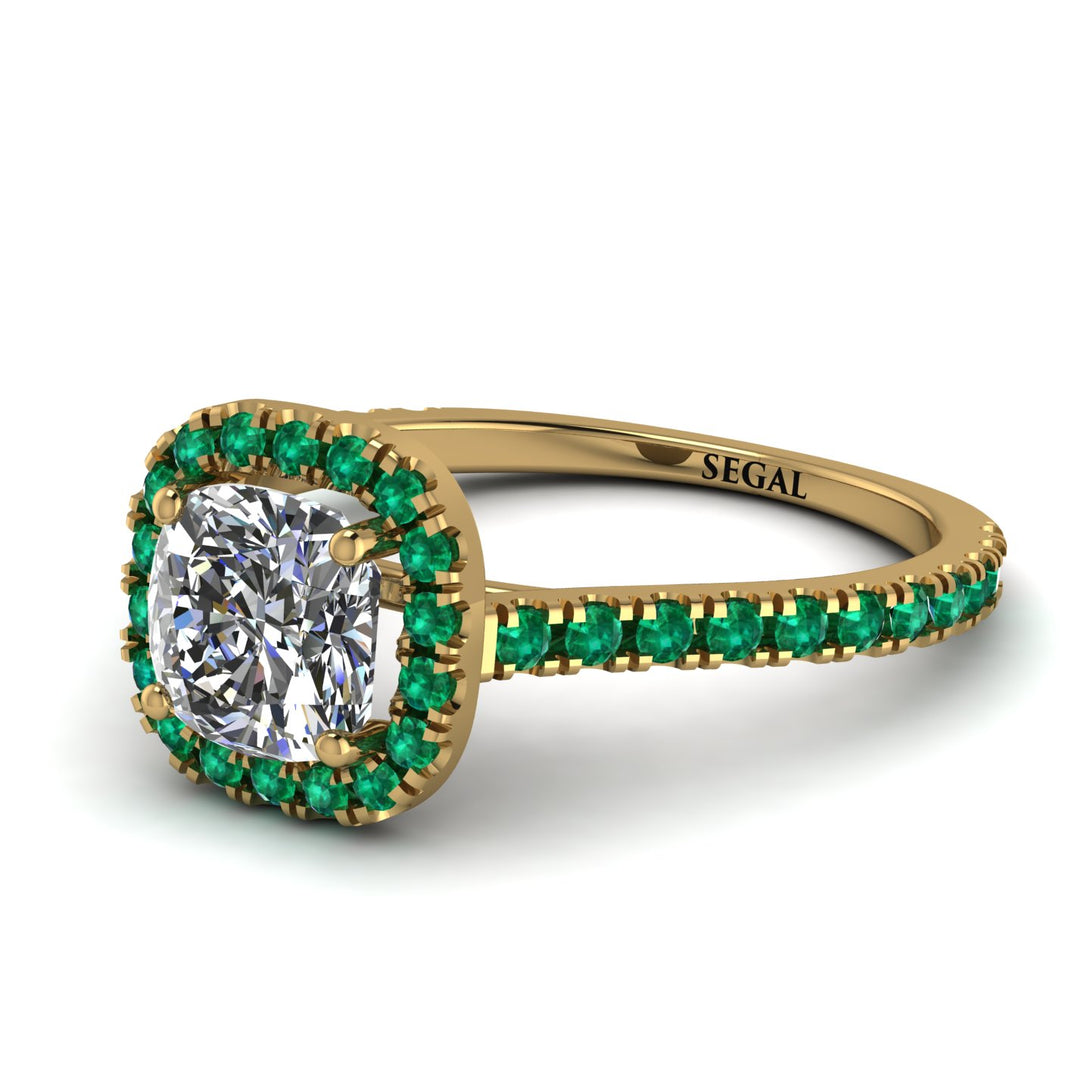 Cushion Diamond Halo Engagement Ring - Jade No. 16