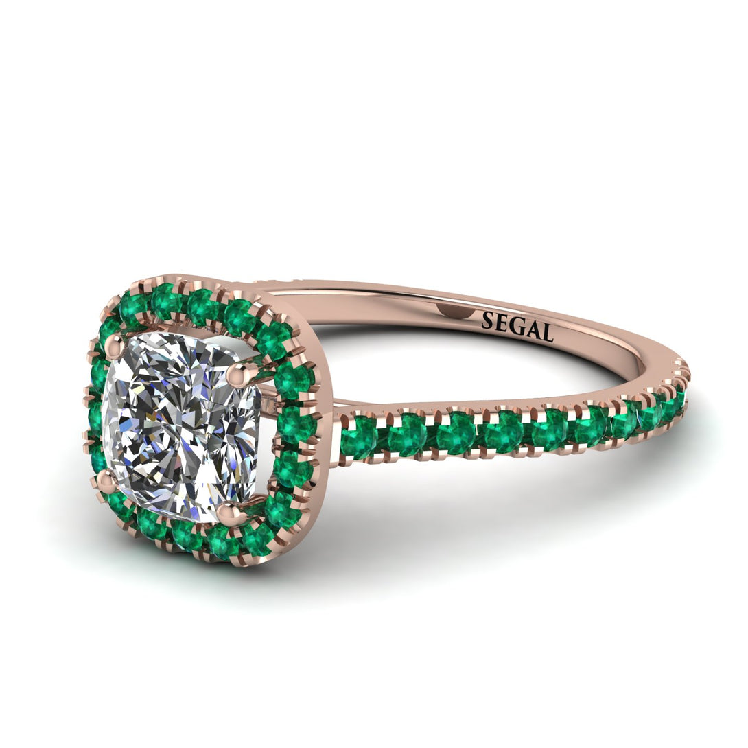 Cushion Diamond Halo Engagement Ring - Jade No. 17