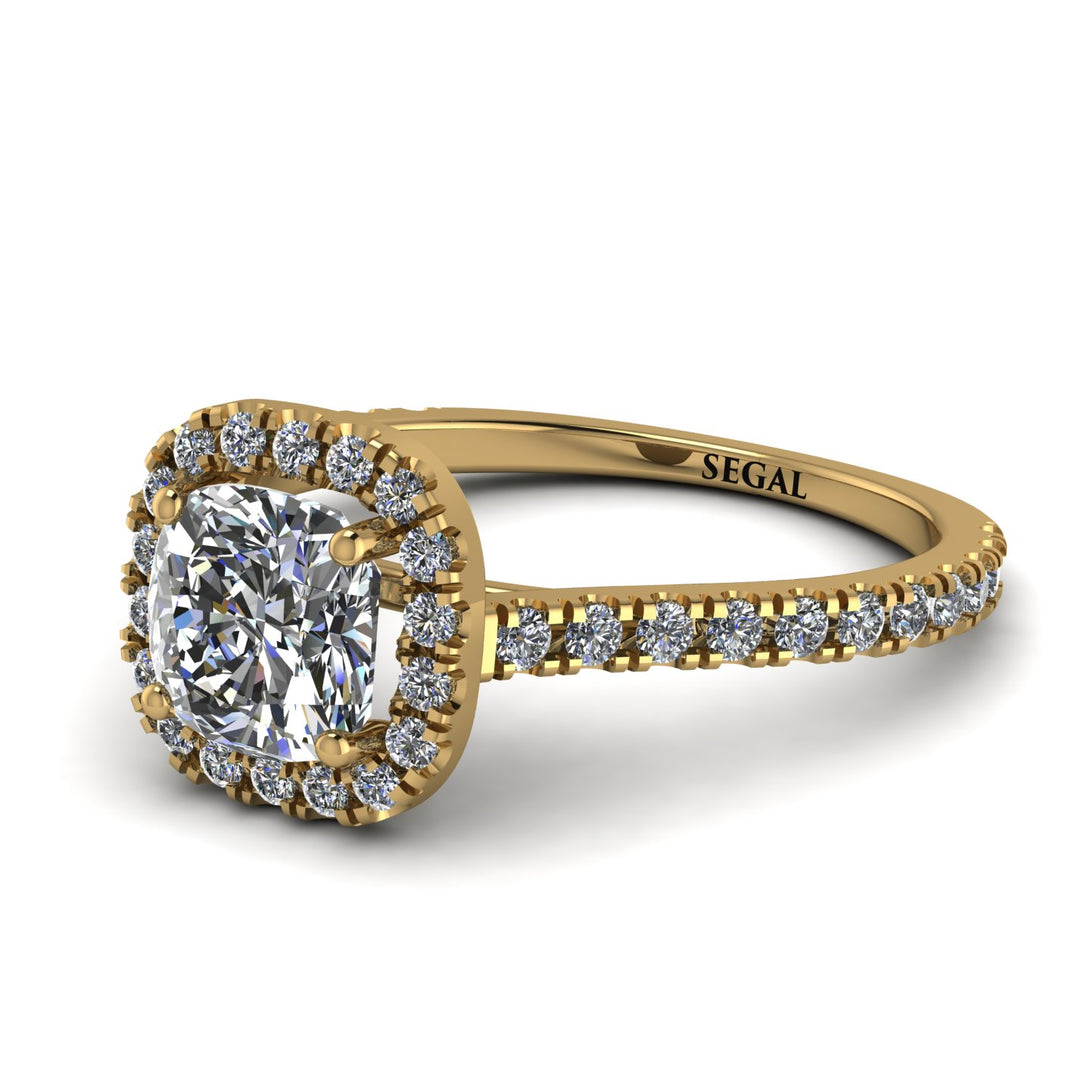 Cushion Diamond Halo Engagement Ring - Jade No. 1