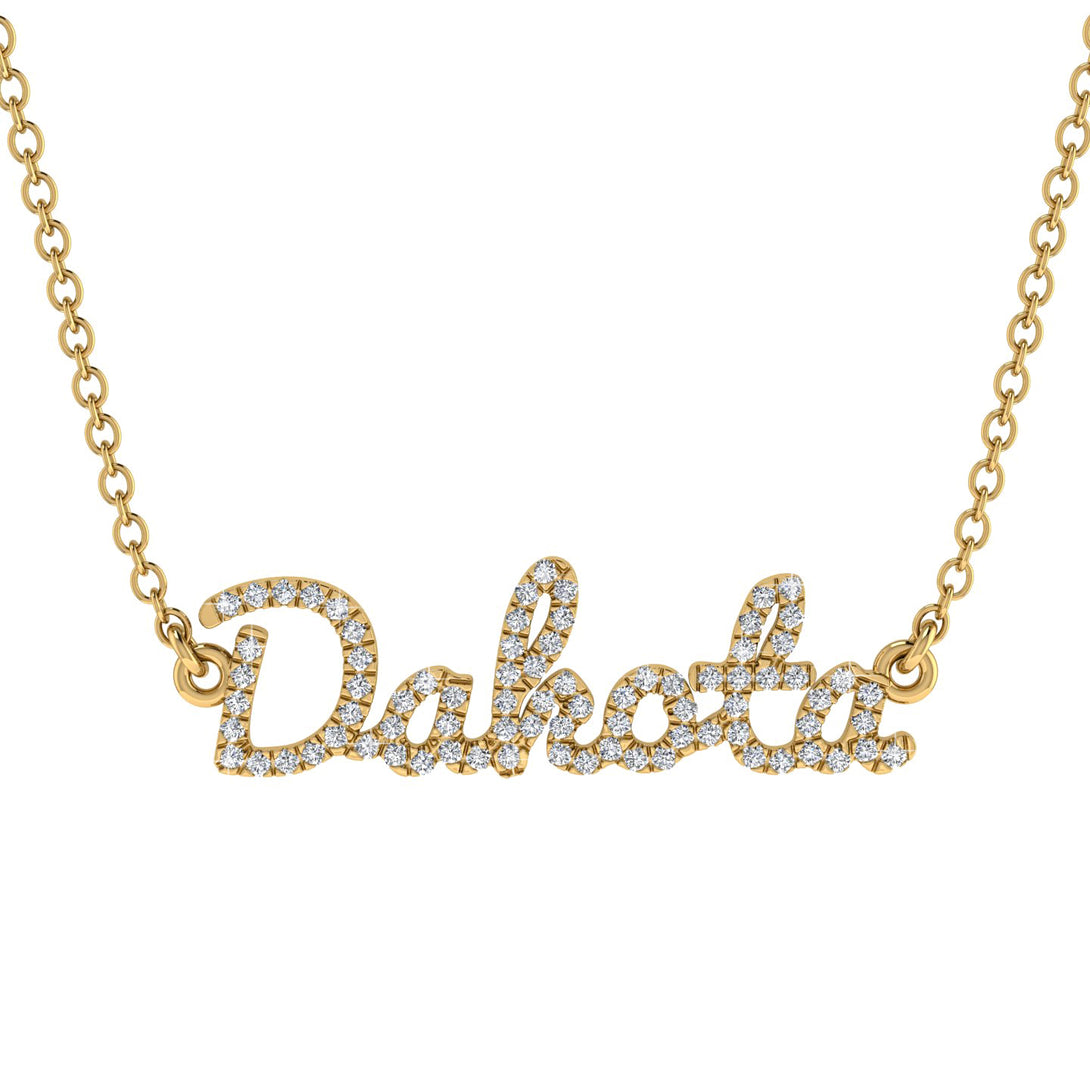 Diamond Gold Name Necklace - Dakota