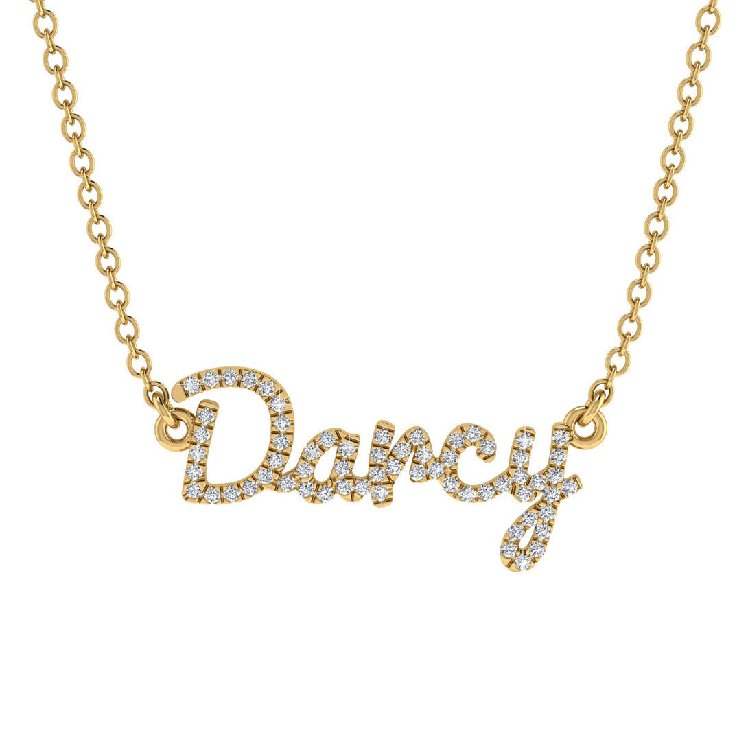 Diamond Gold Name Necklace - Darcy