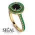 Double Halo Black Diamond Ring - Zoey No. 16 image 2