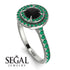 Double Halo Black Diamond Ring - Zoey No. 18 image 2
