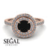 Double Halo Black Diamond Ring - Zoey No. 2 image 12