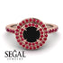Double Halo Black Diamond Ring - Zoey No. 47 image 3