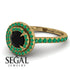 Double Halo Black Diamond Ring - Zoey No. 16 image 10