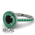Double Halo Black Diamond Ring - Zoey No. 18 image 10
