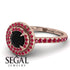 Double Halo Black Diamond Ring - Zoey No. 47 image 10