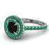 Double Halo Black Diamond Ring - Zoey No. 18 image 1