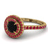 Double Halo Black Diamond Ring - Zoey No. 46 image 1