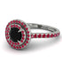Double Halo Black Diamond Ring - Zoey No. 48 image 1