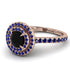 Double Halo Black Diamond Ring - Zoey No. 62 image 1