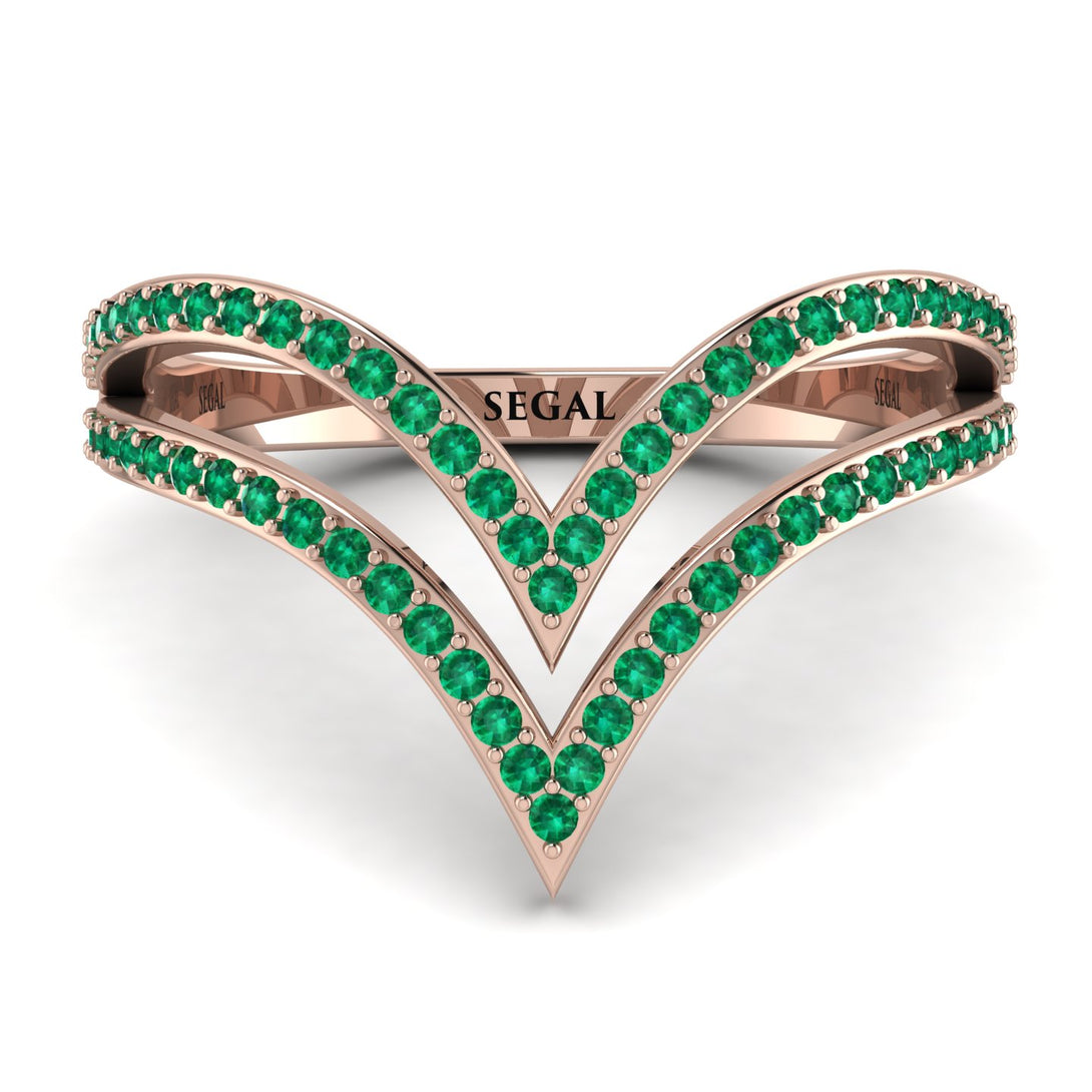 Double V Emerald Ring - Lyla No. 5