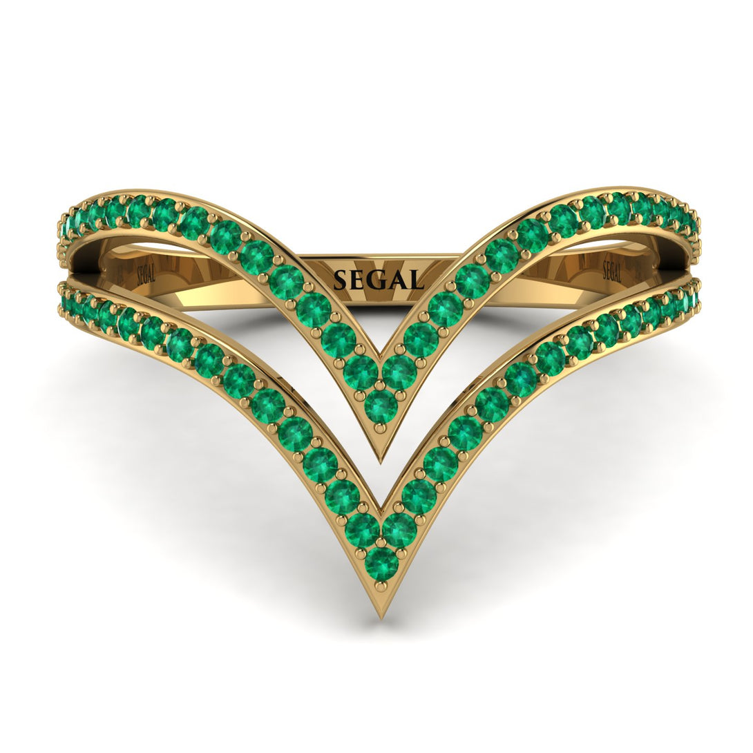 Double V Emerald Ring - Lyla No. 4