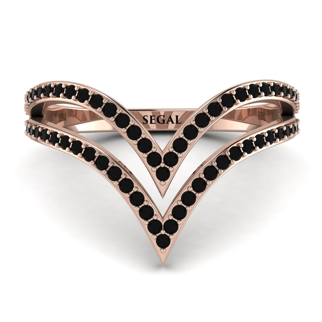 Double V Black Diamond Ring - Lyla No. 8