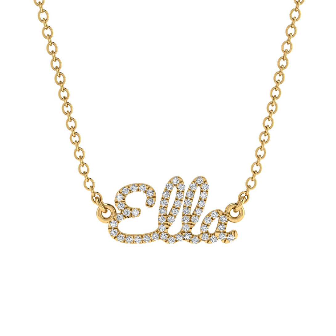 Diamond Gold Name Necklace - Ella
