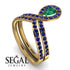 Emerald Pear Shape Stacking Bridal Set - Emilia No. 64 image 2