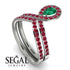 Emerald Pear Shape Stacking Bridal Set - Emilia No. 51 image 2