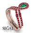 Emerald Pear Shape Stacking Bridal Set - Emilia No. 50 image 2