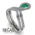 Emerald Pear Shape Stacking Bridal Set - Emilia No. 6 image 2