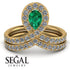 Emerald Pear Shape Stacking Bridal Set - Emilia No. 4 image 3