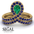 Emerald Pear Shape Stacking Bridal Set - Emilia No. 64 image 3