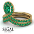 Emerald Pear Shape Stacking Bridal Set - Emilia No. 19 image 5