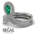 Emerald Pear Shape Stacking Bridal Set - Emilia No. 6 image 5
