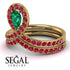 Emerald Pear Shape Stacking Bridal Set - Emilia No. 49 image 5