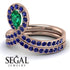 Emerald Pear Shape Stacking Bridal Set - Emilia No. 65 image 5