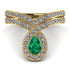 Emerald Pear Shape Stacking Bridal Set - Emilia No. 4 image 1