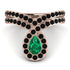 Emerald Pear Shape Stacking Bridal Set - Emilia No. 35 image 1