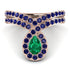 Emerald Pear Shape Stacking Bridal Set - Emilia No. 65 image 1