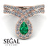 Emerald Pear Shape Stacking Bridal Set - Emilia No. 5 image 7