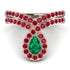 Emerald Pear Shape Stacking Bridal Set - Emilia No. 50 image 1