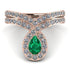 Emerald Pear Shape Stacking Bridal Set - Emilia No. 5 image 1
