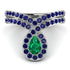 Emerald Pear Shape Stacking Bridal Set - Emilia No. 66 image 1