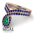 Emerald Pear Shape Stacking Bridal Set - Emilia No. 65 image 6