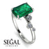 Emerald Cut Emerald Ring With Bezel - Alina No. 6 image 2