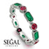 Emerald Cut Emerald Bezel Eternity Ring - Genevieve No. 51 image 10