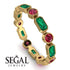 Emerald Cut Emerald Bezel Eternity Ring - Genevieve No. 49 image 10