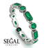 Emerald Cut Emerald Bezel Eternity Ring - Genevieve No. 21 image 10