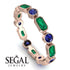 Emerald Cut Emerald Bezel Eternity Ring - Genevieve No. 65 image 10