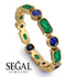 Emerald Cut Emerald Bezel Eternity Ring - Genevieve No. 64 image 10