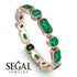 Emerald Cut Emerald Bezel Eternity Ring - Genevieve No. 20 image 10